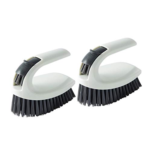 Cleaning Brush - Ergonomic Grip with Flexible and Durable Bristles Cleaning Brush, Scrub Brush for Bathroom, Showers, Tiles, Seams, Sinks, Multi-Purpose Heavy Duty Scrub Brush (2 Pack) (Black) - Thumbnail 6