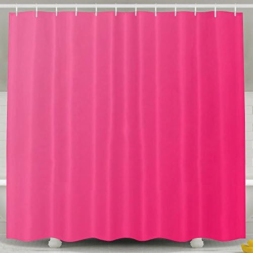BESTSC Bath Curtain Hot Pink Shower Curtains - Waterproof Polyester Fabric Bathroom Decor Set With Hooks - 72" X 72"