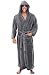Alexander Del Rossa Men's Plush Fleece Robe with Hood, Warm Big and Tall Bathrobe