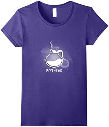 Women's Pot Head Funny T-Shirt Cool Gift for Coffee Addict And Lover Large Purple