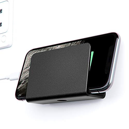 Elv Wall Mount Mobile Holder with Adhesive Strips, Charging Holder Compatible with iPhone, Smartphone and Mini Tablet -