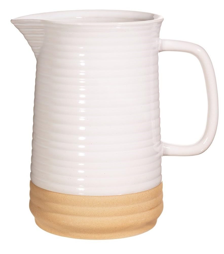 Sass & Belle Rustic White Half Glazed Jug