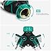 IDESION Garden Hose Splitter 2 Way Y Hose Connector Adapter with 3 Rubber Hose Washers for Garden Laundry Basement (Green)