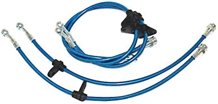 Brake Line for 88-91 Honda CR-X/CRX ED8ED9 Stainless Front Rear Braided Hose (Blue)