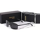 Ronsou Men's Retangular Polarized Sunglasses UV400 Eyewear Glasses For Driving Fishing Outdoor