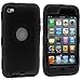 Hybrid Case Compatible with Apple iPod Touch 4th Generation, Black Hard/Black Skin
