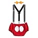 Cake Smash Outfit Baby Boy First Birthday Party Bottoms Bowtie Y-Back Suspenders Photography Props Bottoms Bowtie Suspenders 3pcs Clothes Set Briefs & Red 12-18 Months