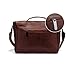 Berchirly Vintage Faux Leather Briefcase Men Women 13.3Inch Shoulder Messenger Bag Coffee