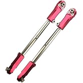 Aluminum + Stainless Steel Adjustable Front Steering Tie Rod For Arrma 1:5 KRATON 8S BLX/OUTCAST 8S BLX/KRATON EXB Roller - 2Pc Set Red