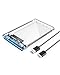 ORICO 2.5 USB 3 External Hard Drive Enclosure, USB3.0 to SATA Portable Clear Hard Disk Case for 2.5 inch 7mm 9.5mm SATA HDD SSD, Support UASP SATA III, Max 4TB, Tool-Free Design - Clear primary