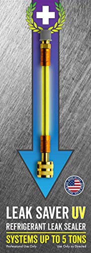 Leak Saver: Direct Inject UV - Dye Detects Large Leaks for Repair - Refrigerant Leak Sealer - For Air Conditioner and Refrigeration Systems Up to 5 Tons - USA Made
