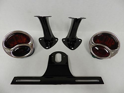 Vintage Technologies LT34 RV Teardrop Trailer "STOP" "Tail" "Turn" Black Rear Tail Light &amp; Assembly