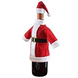 Tenworld Christmas Wine Bottle Cover Bags Decoration Home Party Santa Claus Clothes Hat