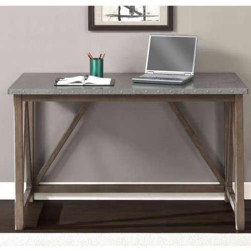 Zinc Top Bridge Desk The Contemporary Design of This Desk Compliments Any Room Office, Home