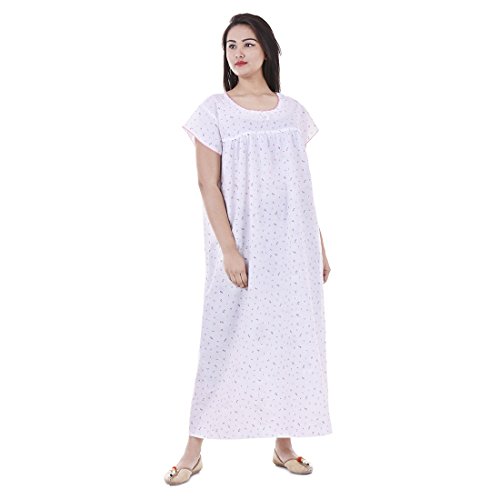 chinese dress ladies Trust of Deal Women's Jaipuri Printed 100% Soft Cotton Indian full length  Nighty For Women with lightweight sleepwear or Nightgown For Ladies Cotton  Nighties XL Night Dress (Pack of 2) main image 1