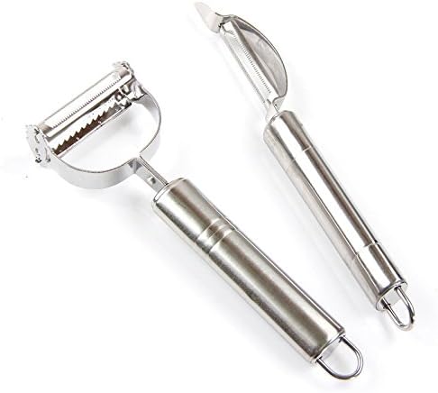 Cimostar Stainless Steel Sharp Y Shaped Potato Peeler &amp; Vegetable Peeler - Julienne Peeler with Ultra Sharp Blade Technology - Set of 2