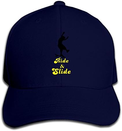 Ride &amp; Slide A Longboard Design Peaked Cap Cotton Sports