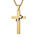 U7 18K Gold Plated English Lords Prayer Cross Halo Pendant Necklace