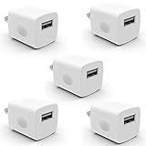 PowerJive USB AC Universal Travel Charger Adapter for iOS Devices, (5 Pack) - White