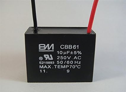 Fan Capacitor Cbb61 10uf 250v 2 Wire Amazon Com Industrial