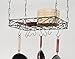 Concept Housewares Rod Iron Pot Rack Rectangular, Black, 24 inch