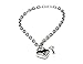 Chain Necklace and Heart Padlock Day Collar ll - Medium, Nickle