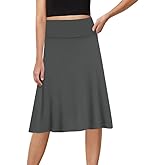 Sweet Hearts A-Line Midi Skirts for Women- High Waist Knee Length Casual Flared Flowy Skirt Made in USA