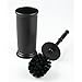 InterDesign Kent Toilet Bowl Brush and Holder - Bathroom Cleaning Storage, Black