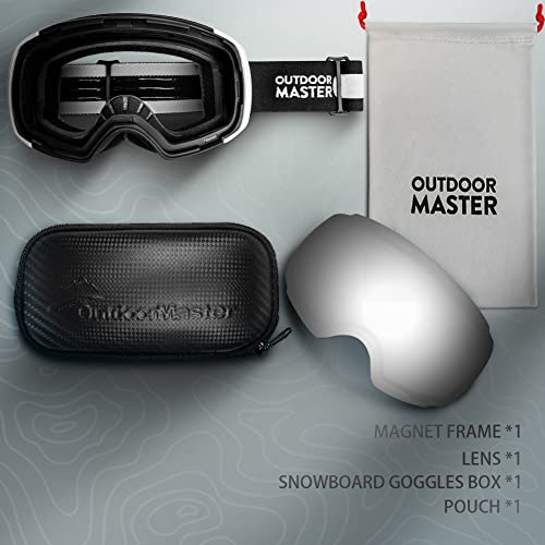 OutdoorMaster Ski Goggles PRO Frameless, Interchangeable Lens 100