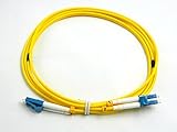 CableJoy LC-LC 9/125 OS1 Duplex Singlemode PVC Fiber Optic Cable, Yellow (5 Meter)