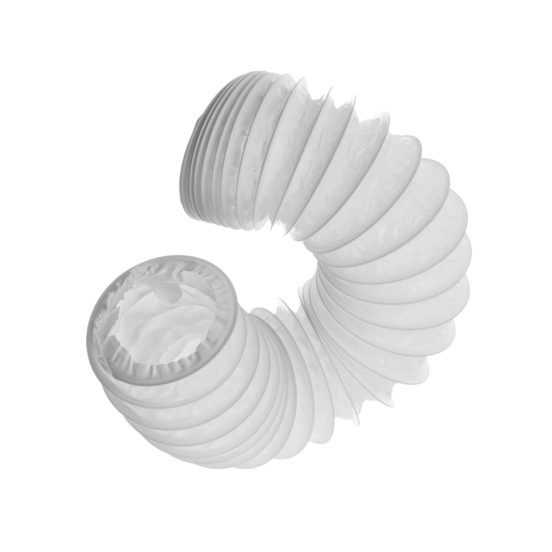 80mm (3 inch) x 1 metre - PVC Flexi Hose - White Universal Tumble Dryer - Cooker Hood - Extractor Fan - Air Conditioner Hose