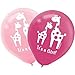 amscan Sweet Safari Girl Printed Latex Balloons, Pink, 12