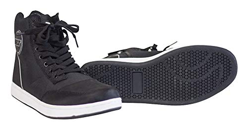 Bilt Dexter Protective Padded Side Zipper Casual Short Boot Sneakers Sport Bike Street Motorcycle Riding Shoes - Black 11