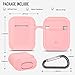Coffea Protective Silicone Case with Keychain for Apple AirPods 1 & 2 (Front LED Not Visible) (Pink)