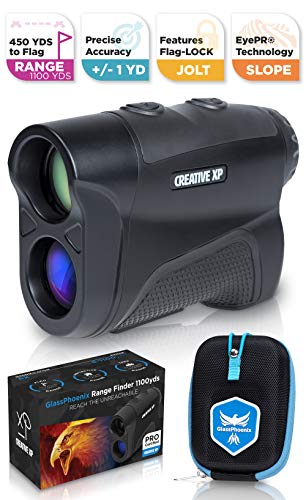 CreativeXP Golf Rangefinder 1100 Yards - Range Finder for Hunting and Archery, 6X Digital Rangefinders with Slope Mode, Pro Flag-Lock and Angle Compensation - Case Holder & Hand Strap