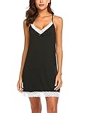Ekouaer Sleepwear Womens Chemise Nightgown Lace Soft Lounge Sling Dress