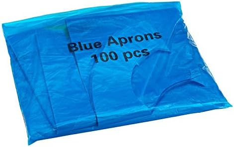 Disposable Blue Flat Pack of 100 Aprons Amazing Quality Great Price Fantastic Bargain