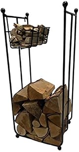 GAP GARDEN PRODUCTS Metal Log Rack Stand with Kindling Basket - Tall view 2
