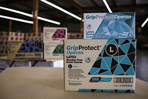 GripProtect® Operon Latex Exam Gloves, Disposable, Textured (100/Bx) (Small)
