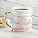 Kate Aspen Marbleized 16 oz. Mug Foil Handle Favor Box, One Size, purple, pink, blue, gold, white