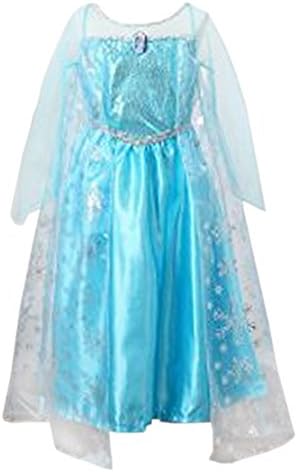 Santana Fashion Girls Snow Queen Costume Snow Princess Dresses - F2-Elsa (US-5/6, Elsa)