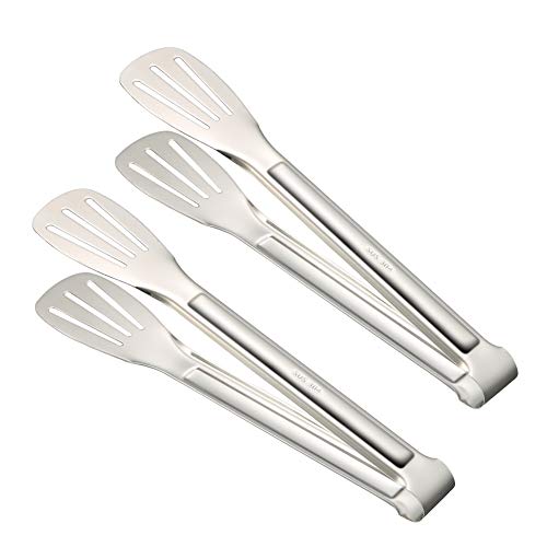Kitchen Tongs Stainless Steel，9.45 Inch,Buffet Party Catering Serving Tongs Salad Tongs Cake Tongs Bread Tongs （2 Set ）