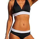 Tueenhuge Retro Vintage Elegant Bikini Two Piece Swimsuits High Waisted Swimwear