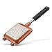 Gelinzon Red Copper Double Coated Nonstick Grilled Sandwich and Panini Maker with Handles