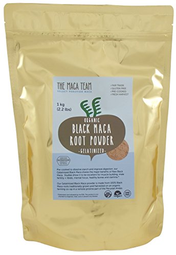 Gelatinized Black Maca Root Powder - Fresh Harvest From Peru, Certified Organic, Fair Trade, Gmo-free, Gluten Free, and Vegan, 2.2 Lb - 111 Servings