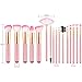 Makeup Brushes Set DUAIU 16 Pcs Premium Synthetic Fiber Professional Kabukit Brushes Set Powder Cream Liquid Foundation Eyeshadow Eyeliner Lip Concealer Pink Wood Handle