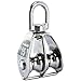 DasMarine 3 Pack M15 Double Pulley Block in 304 Stainless Steel Crane Swivel Hook Double Pulley Roller Loading (M15)