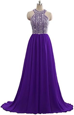 Still Waiting Women's Sparkly Crystal Prom Dresses Long 2018 Beading Chiffon Evening Gowns Formal C010