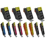 12 Pack (4B/2PB/2C/2M/2Y) Compatible Combo Pack Ink w/ Chip for Canon PGI-5BK CLI-8 Pixma MP500 MP530 MP600 MP800 iP4200 iP4300 iP4500 iP5200 iP5200