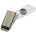10 Pack - Premium Clothing Friendly ID Badge Clips - Metal Alligator Swivel Card Clip & Clear Plastic PVC Vinyl Strap with Button Snap Great for Name Tags & Access Badges by Specialist ID